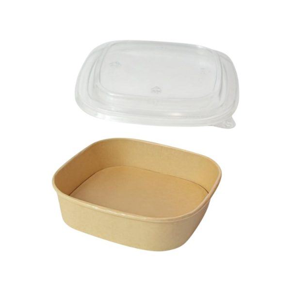 Papirnata posoda s pokrovom 1000 ml 170х170х56 mm, kraft, 50 kos (komplet)