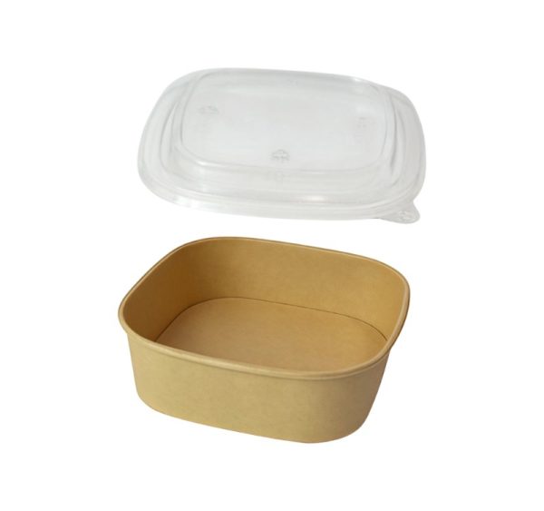 Papirnata posoda s pokrovom 1200 ml 170х170х66 mm, kraft, 50 kos (komplet)
