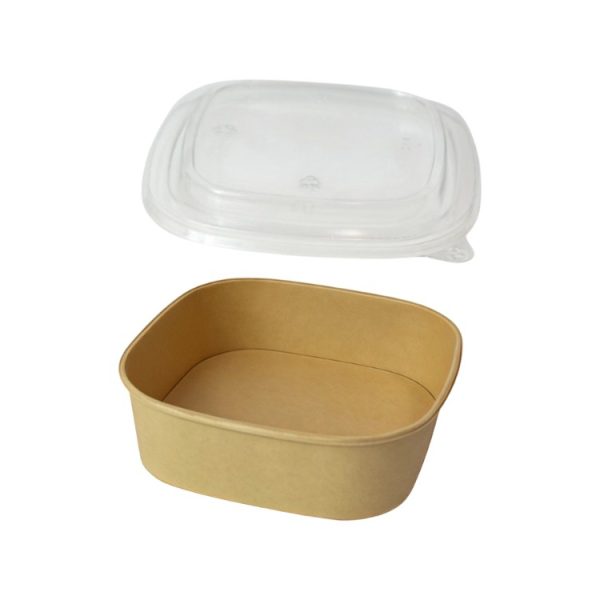 Papirnata posoda s pokrovom 1200 ml 170х170х66 mm, kraft, 50 kos (komplet)