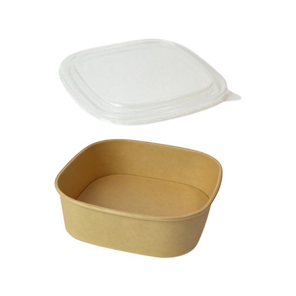 Papirnata posoda s pokrovom 1200 ml 170х170х66 mm, kraft, 50 kos (komplet)