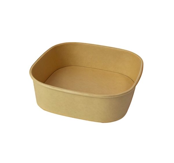 Papirnata posoda 1200 ml 170х170х66 mm, kraft, brez pokrova 50 kos