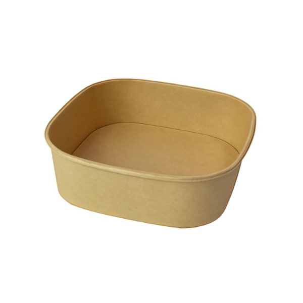 Papirnata posoda 1200 ml 170х170х66 mm, kraft, brez pokrova 50 kos