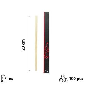 Palčke leseni za azijsko hrano v papirni vrečki 100 kos