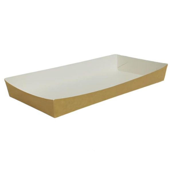 Ladjica papirnata 200x100x20 mm kraft 100 kos