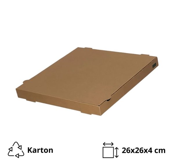 Škatla za pizzo 26х26х4 cm kraft [100 kos/pak]