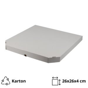 Škatla za pizzo 26х26х4 cm bela [100 kos/pak]
