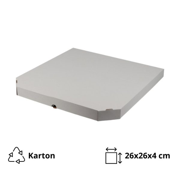 Škatla za pizzo 26х26х4 cm bela [100 kos/pak]