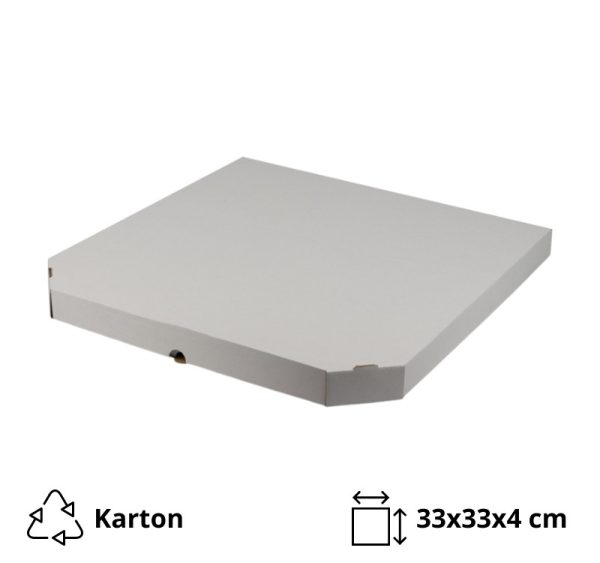 Škatla za pizzo 33х33х4 cm bela [100 kos/pak]