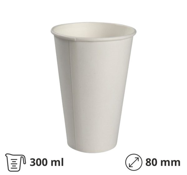 Papirnati kozarci 300 (350) ml d=80 mm za hladne napitke dvojni PE 50 kos