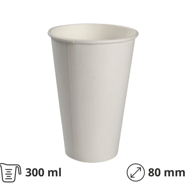 Papirnati kozarci 300 (350) ml d=80 mm za hladne napitke dvojni PE 50 kos