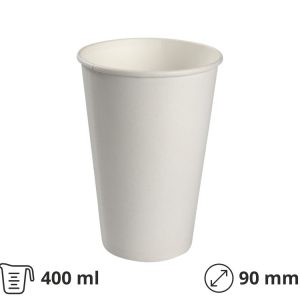 Papirnati kozarci 400 (500) ml d=90 mm za hladne napitke dvojni PE 50 kos