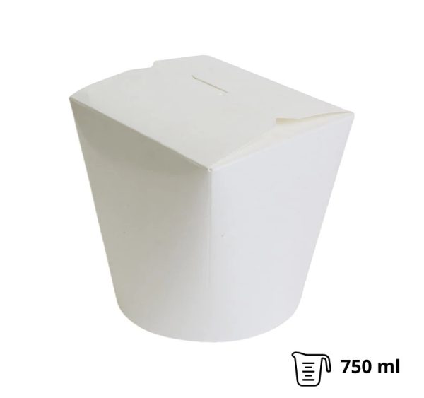 Papirnata posoda za WOK 750 ml bela 50 kos