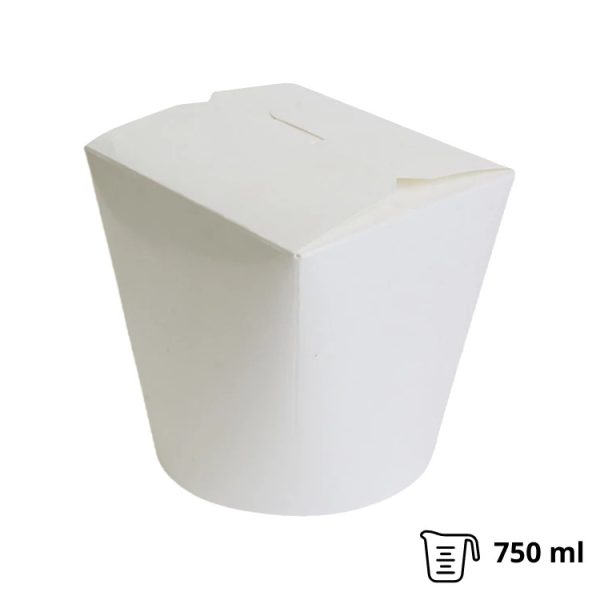 Papirnata posoda za WOK 750 ml bela 50 kos