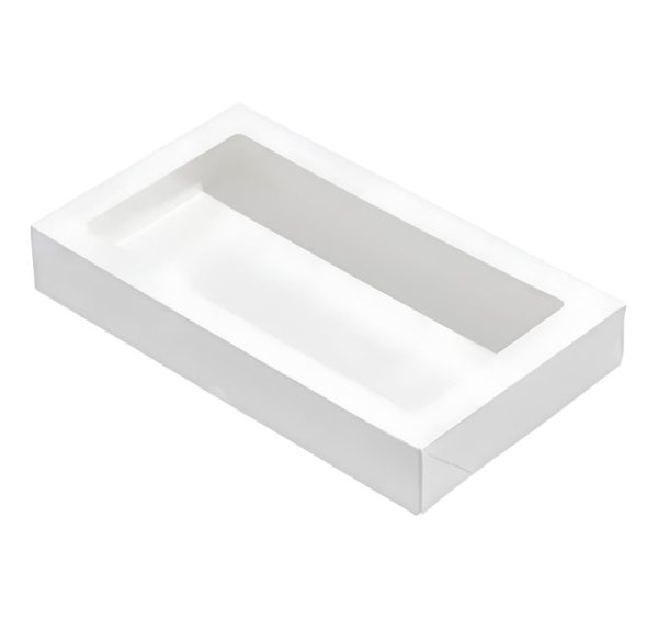 Papirnata posoda z oknom ECO TABOX 1450 ml 260x150x40 mm bela 50 kos