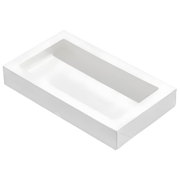 Papirnata posoda z oknom ECO TABOX 1450 ml 260x150x40 mm bela 50 kos