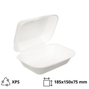 Burger embalaža 185x150x75 mm XPS bela 100 kos
