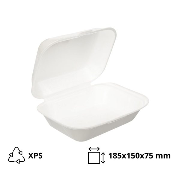 Burger embalaža 185x150x75 mm XPS bela 100 kos
