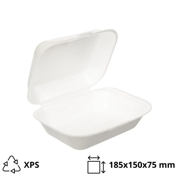Burger embalaža 185x150x75 mm XPS bela 100 kos