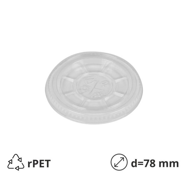 Pokrov raven z luknjo rPET d=78 mm 50 kos
