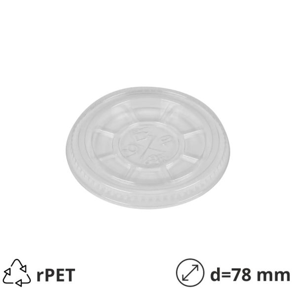 Pokrov raven z luknjo rPET d=78 mm 50 kos
