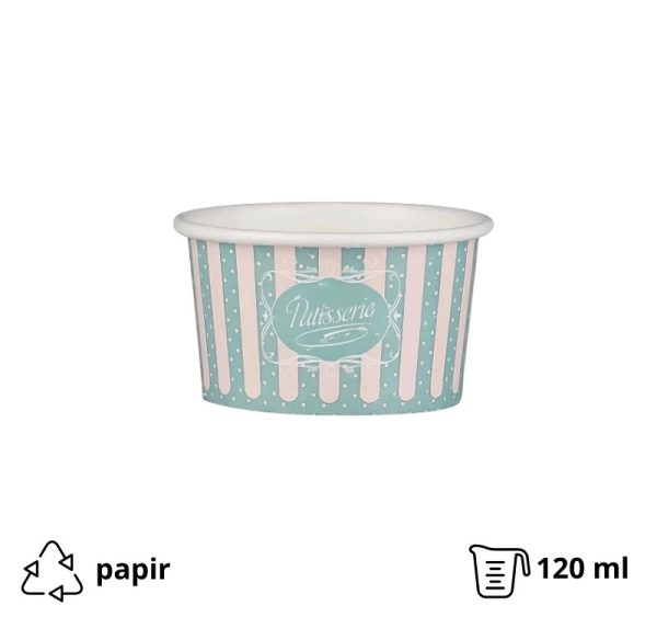 Lončki za sladoled 120 ml (4oz) ICE CREAM design d=7,7cm, h=4,8cm 50 kos