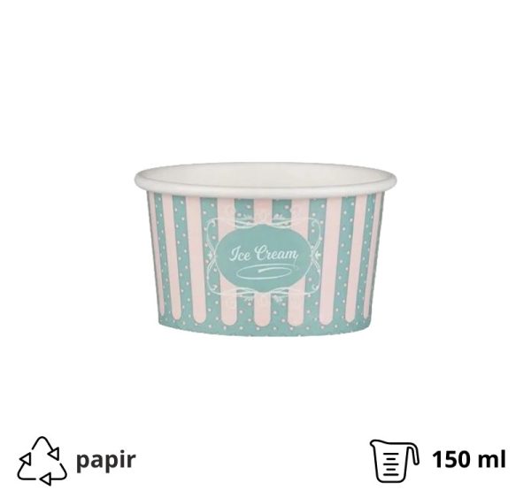 Lončki za sladoled 150 ml (5oz) ICE CREAM design 50 kos