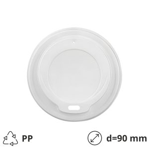 Pokrov z luknjo PP d=90 mm bela 50 kos