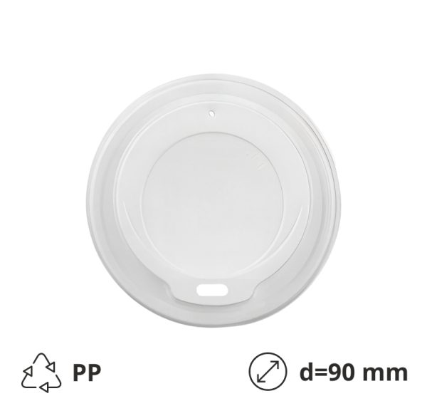 Pokrov z luknjo PP d=90 mm bela 50 kos