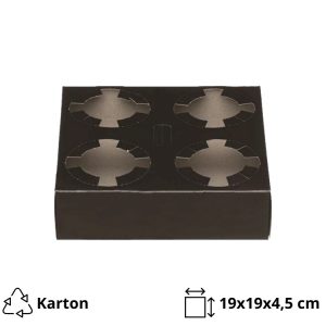Držalo za 4 kozarca 19x19x4.5 cm crn 50 kos