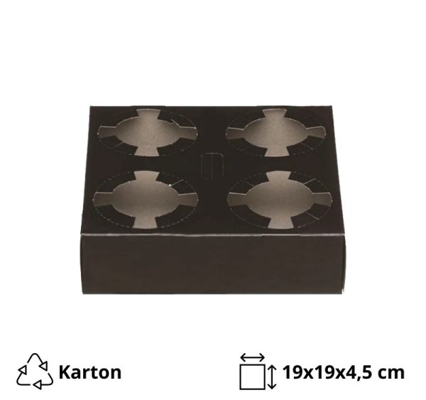Držalo za 4 kozarca 19x19x4.5 cm crn 50 kos