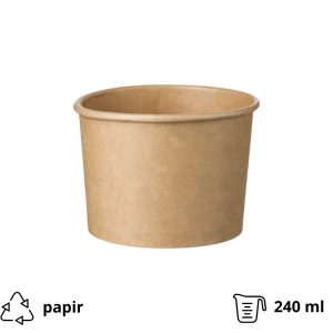 Lončki za sladoled 240 ml kraft 50 kos