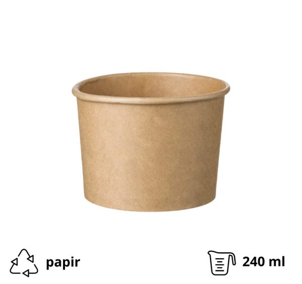 Lončki za sladoled 240 ml kraft 50 kos