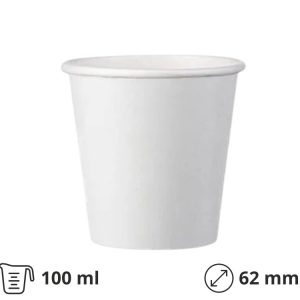 Papirnati kozarci 100 (120) ml d=62 mm 1-slojni beli SUP, 50 kos