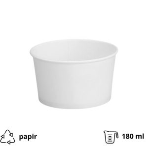 Lončki za sladoled 180 ml beli 50 kos