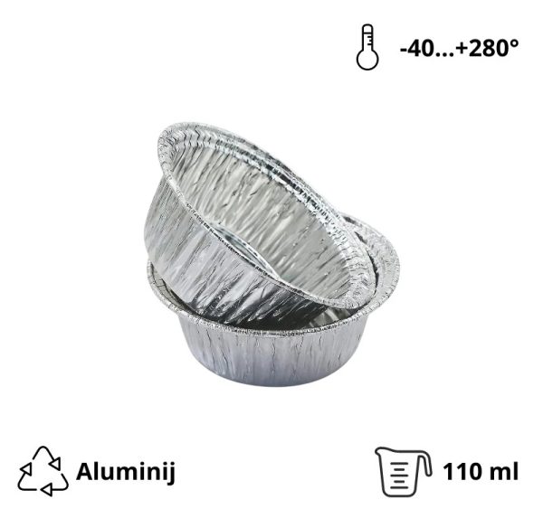Alu posodica 110 ml d=80 mm h=37 mm 150 kos