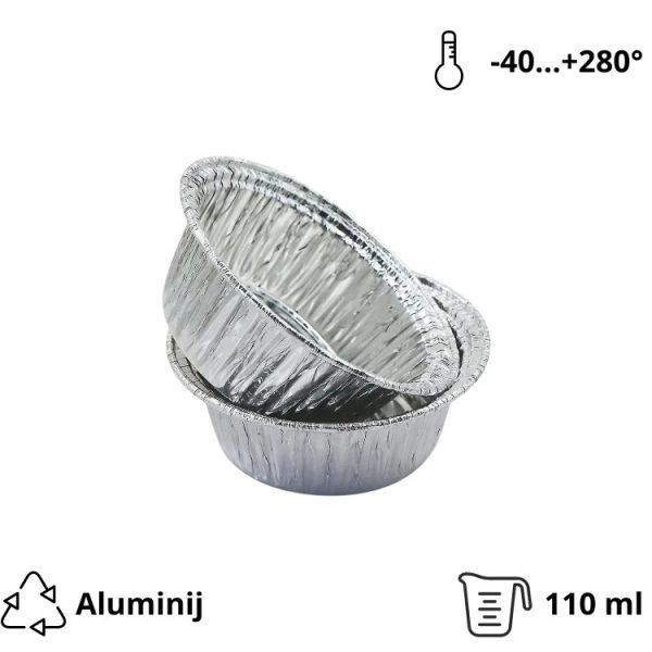 Alu posodica 110 ml d=80 mm h=37 mm 150 kos