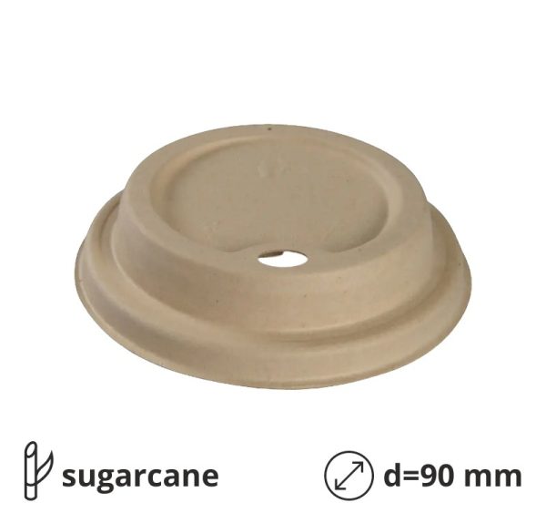 Pokrov z luknjo sugarcane d=90 mm, bež 50 kos
