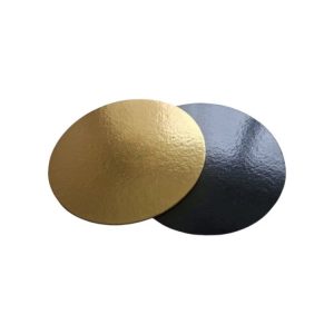 Podstavek okrogli kartonasti d=180 mm h=1,5 mm črni/zlato [10 kos/pak]