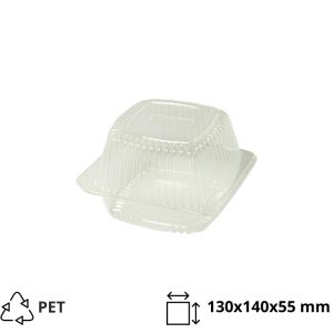 Posodica s pokrovom PET 130x140x55 mm prozorna [600 kos/pak]