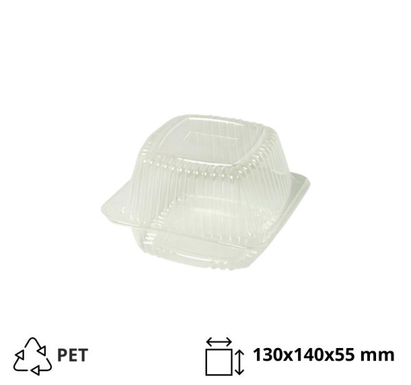 Posodica s pokrovom PET 130x140x55 mm prozorna [600 kos/pak]