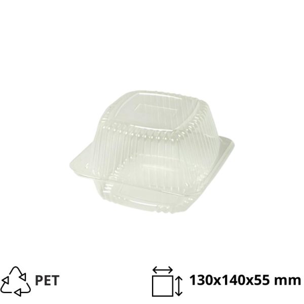 Posodica s pokrovom PET 130x140x55 mm prozorna [600 kos/pak]