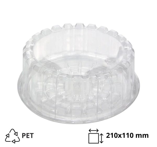 Pokrov za posodico za torte PET d=210 mm h=110 mm [100 kos/pak]