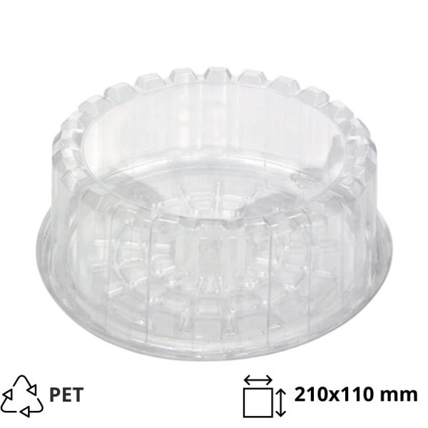 Pokrov za posodico za torte PET d=210 mm h=110 mm [100 kos/pak]