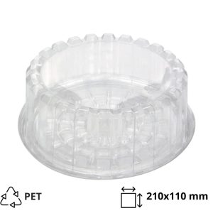 Posodica za torte s pokrovom PET d=210 mm h=110 mm (spodaj), 100 kos/pak, (komplet)