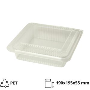 Posodica PET 190х195х55 mm prozorna s pokrovom [250 kos/pak]