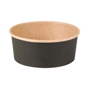 Papirnata posoda 750 ml d=150 mm črna/kraft 45 kos