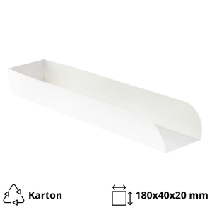 Pladenj hot dog 180х40х200 mm bela 50 kos