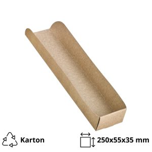 Pladenj hot dog 250х55х35 mm kraft 50 kos