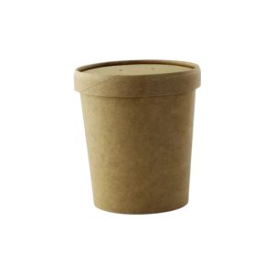 Papirnata posoda 490 ml kraft s papirnatim pokrovom 25 kos