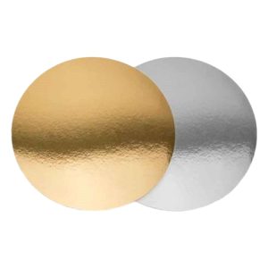 Podstavek okrogli za torto kartonasti d=280 mm zlato/srebro [50 kos/pak]